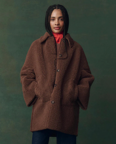 The Great The Plush Car Coat. Chocolate