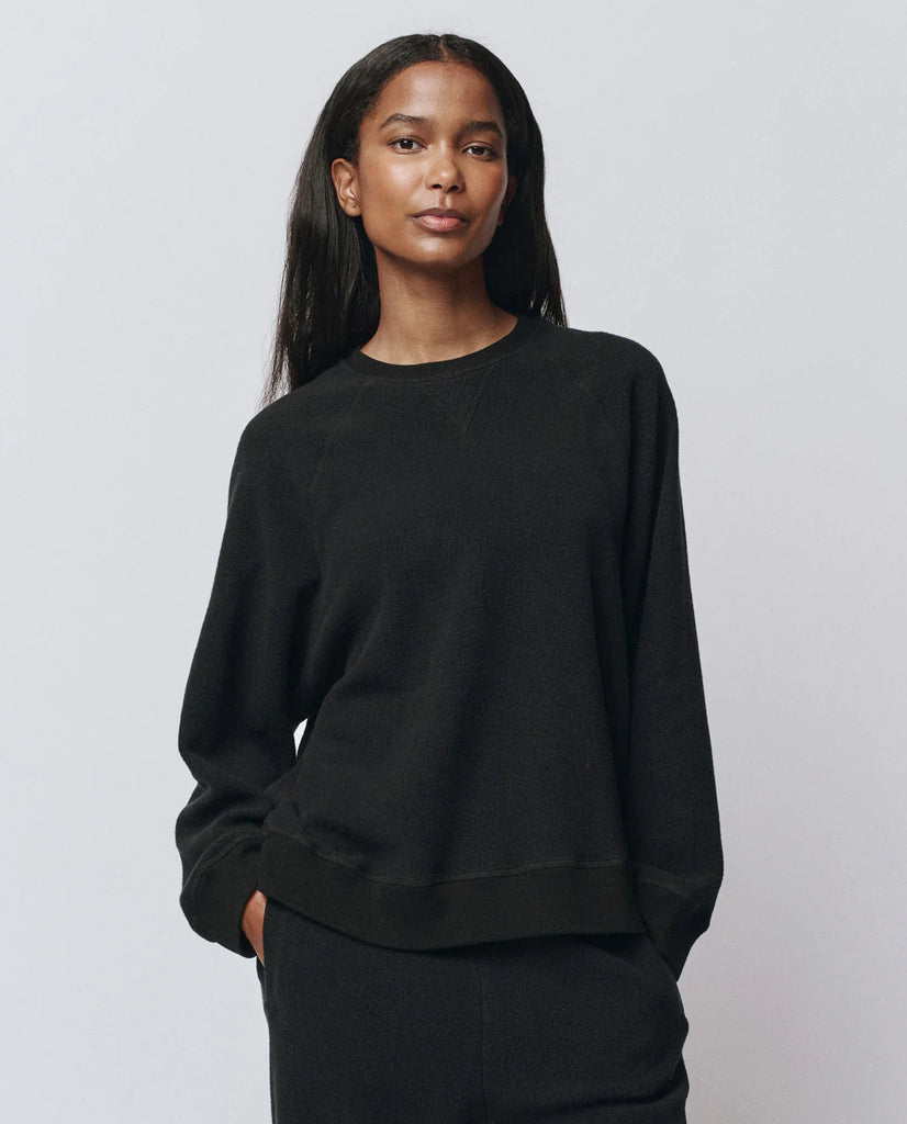 The Plush Slouch Sweatshirt. Almost Black