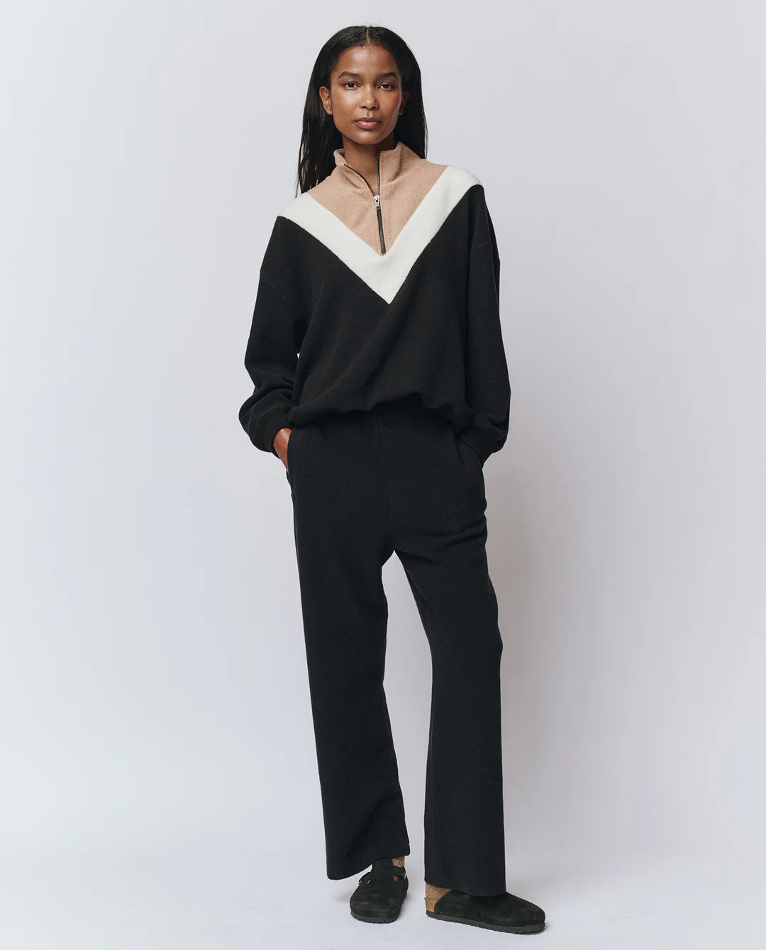 The Plush Victory Sweatpant. Almost Black