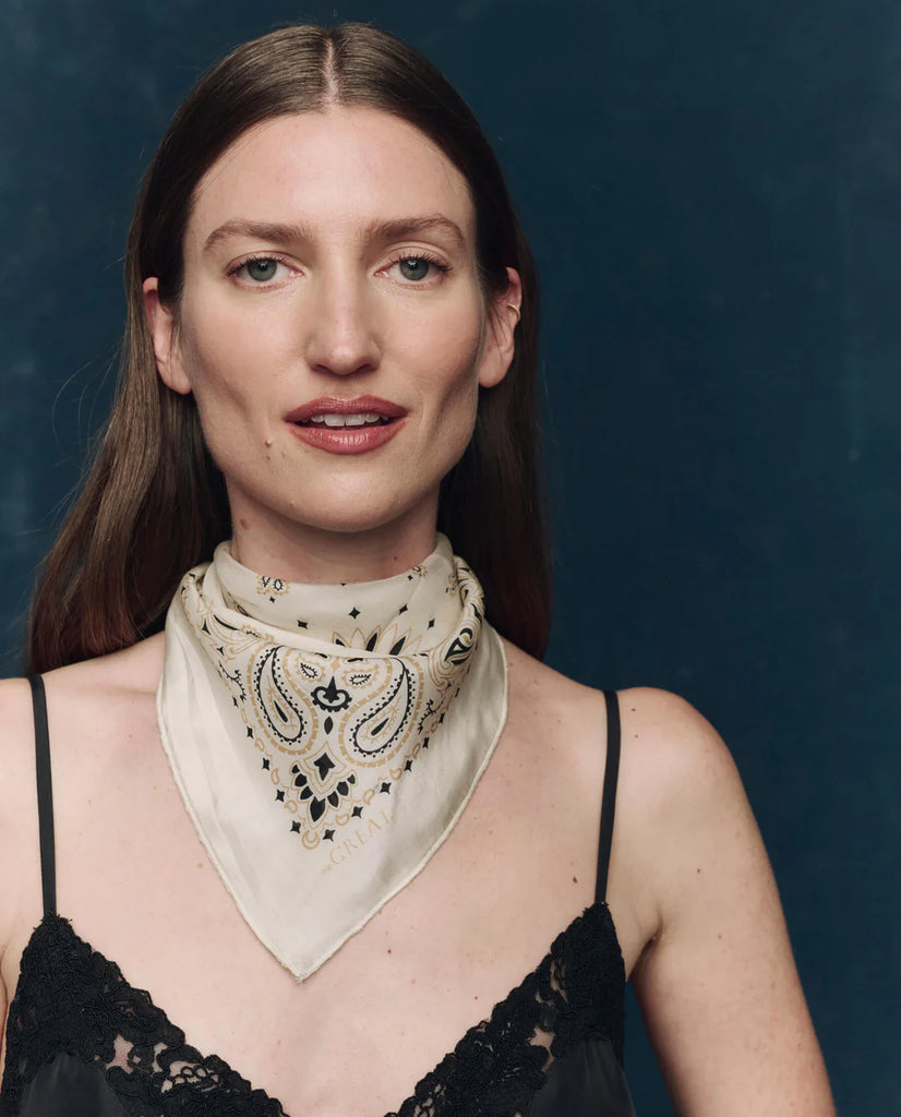 The Silk Bandana. Cream