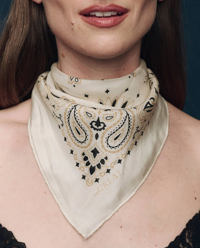 The Silk Bandana. Cream