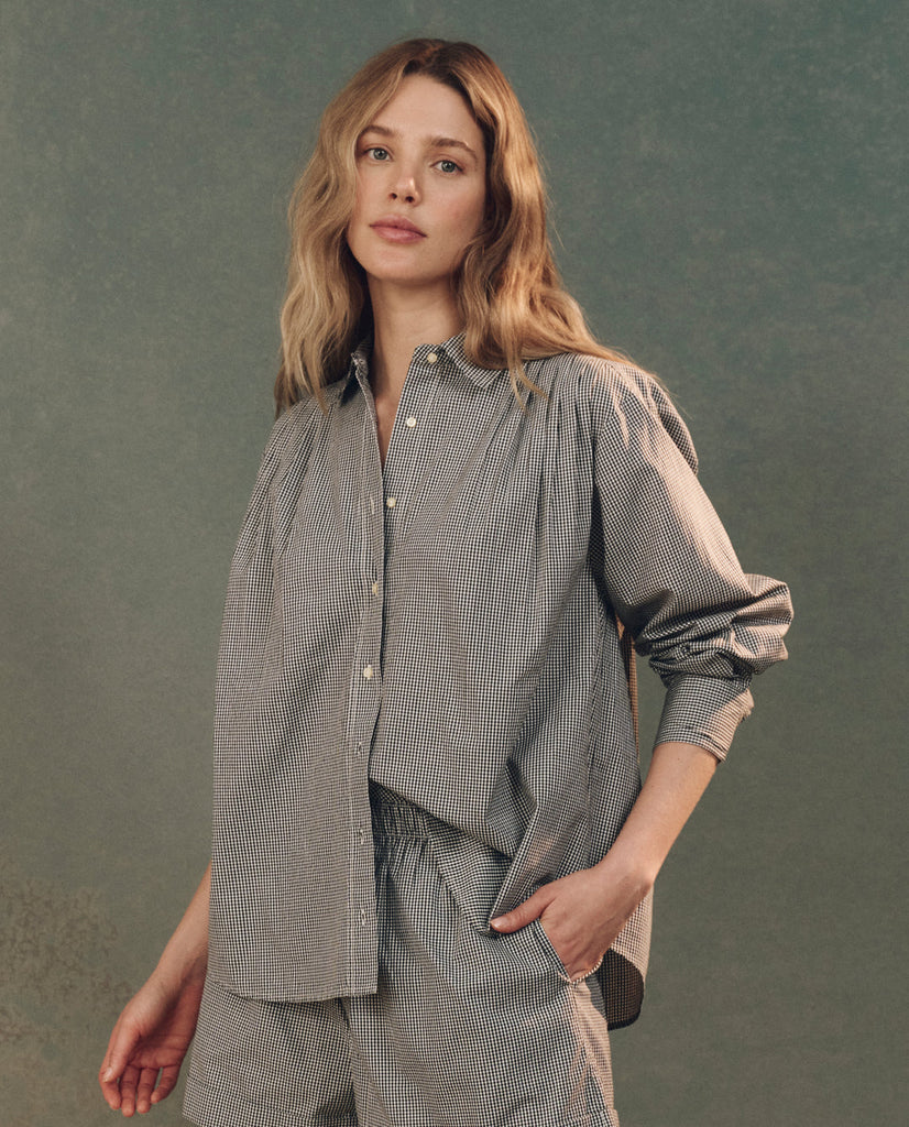 The Society Top. Black and White Gingham