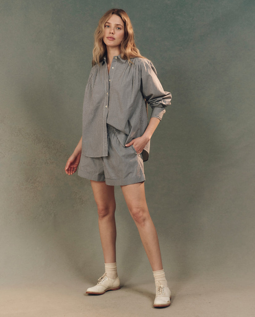The Society Top. Black and White Gingham