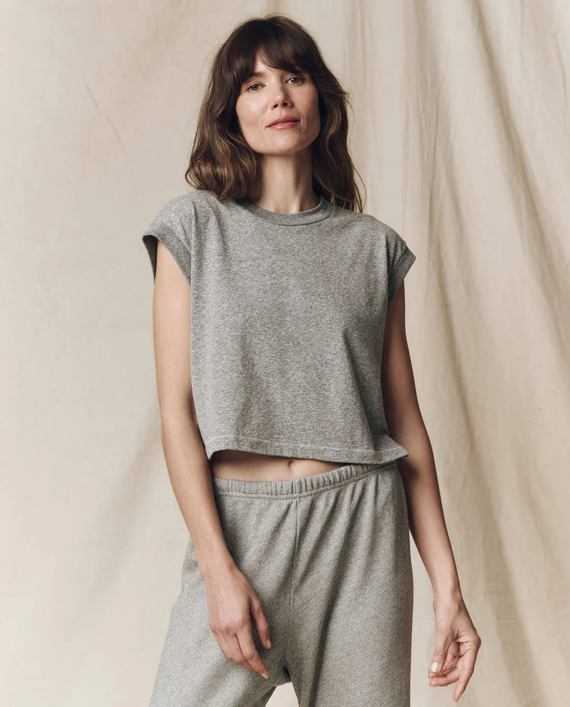 The Square Tee. Heather Grey