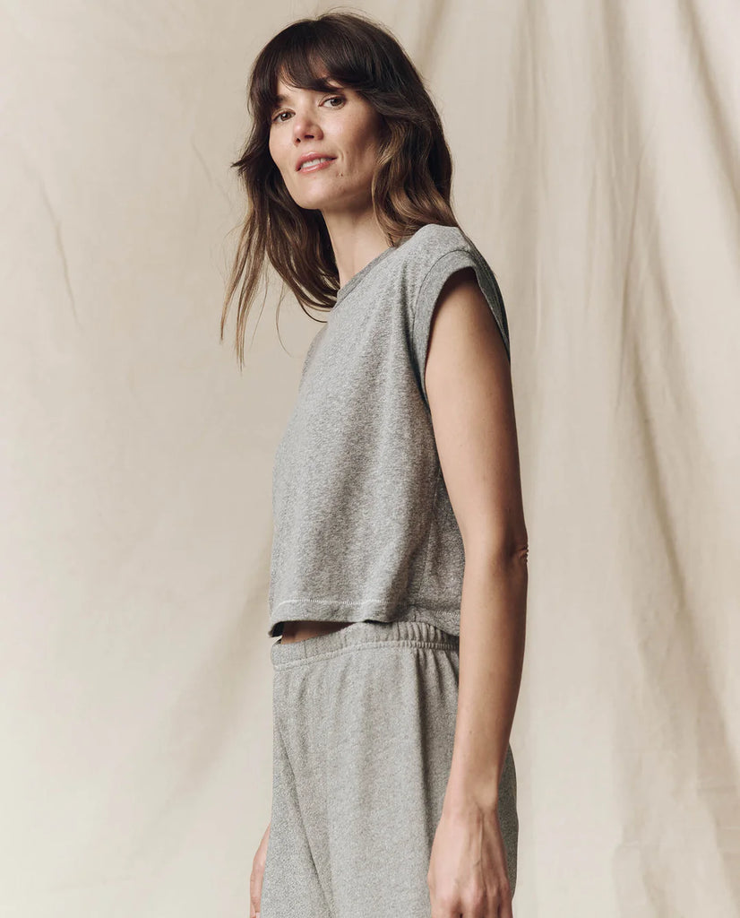 The Square Tee. Heather Grey