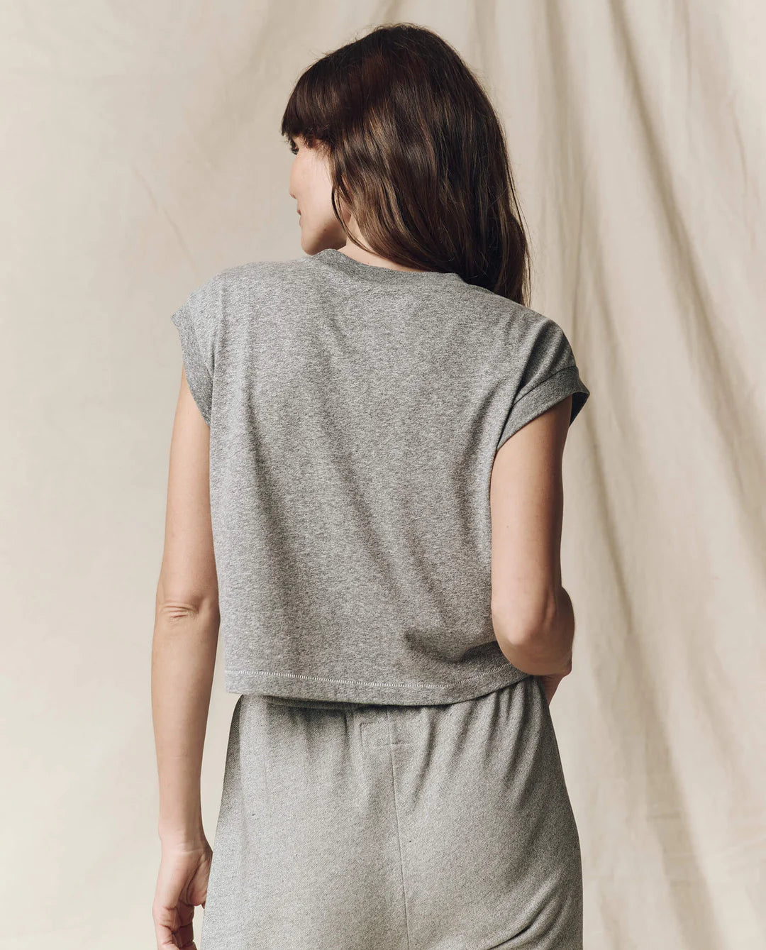 The Square Tee. Heather Grey
