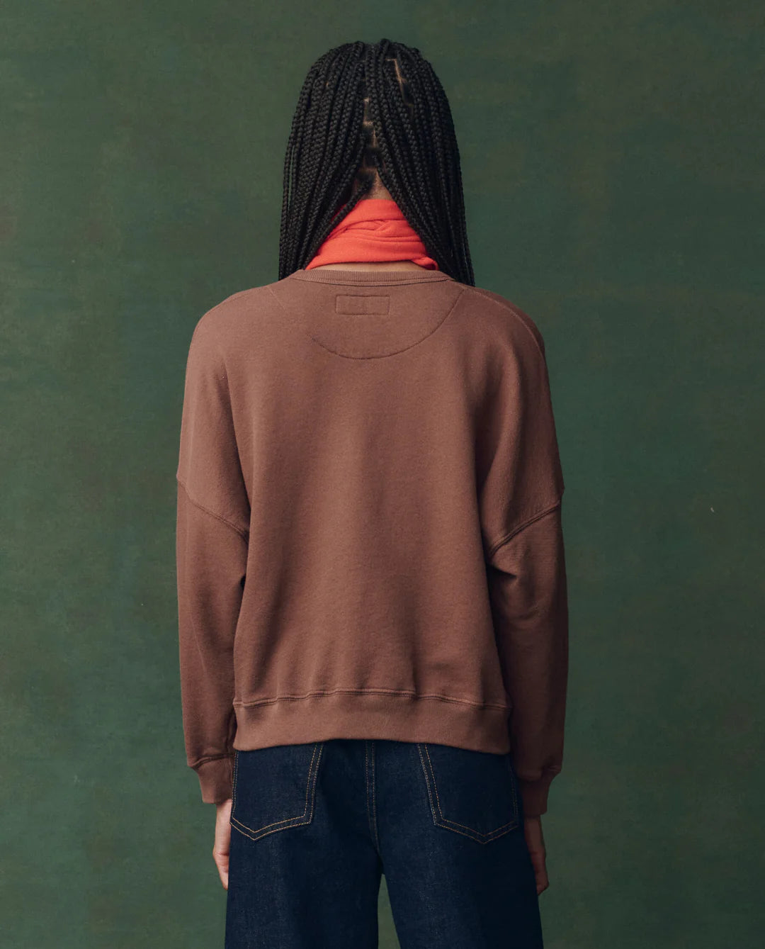 The Teammate Sweatshirt with Horse Embroidery. Umber