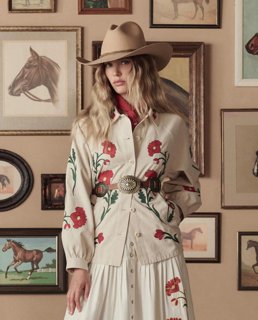 The Tooled Leather Concho Belt. Cognac With Brass