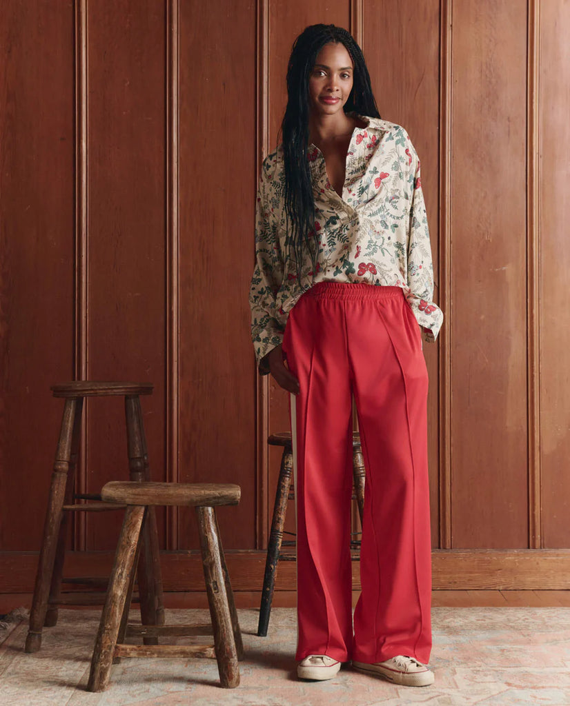 The Wide Leg Track Pant. Poppy Red