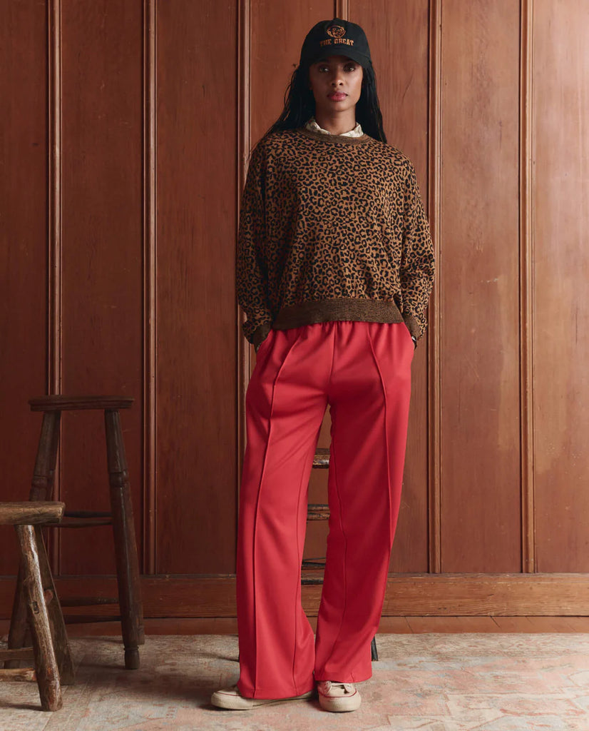 The Wide Leg Track Pant. Poppy Red