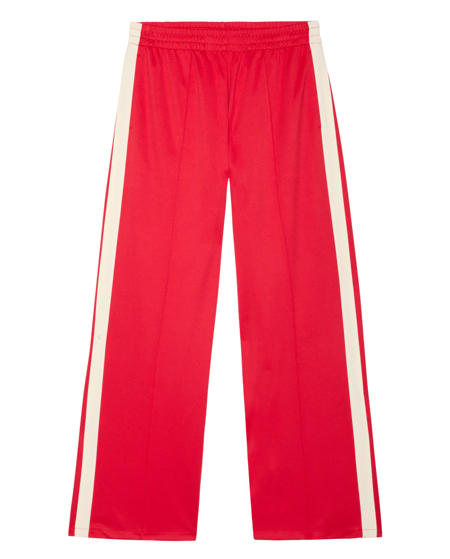 The Wide Leg Track Pant. Poppy Red