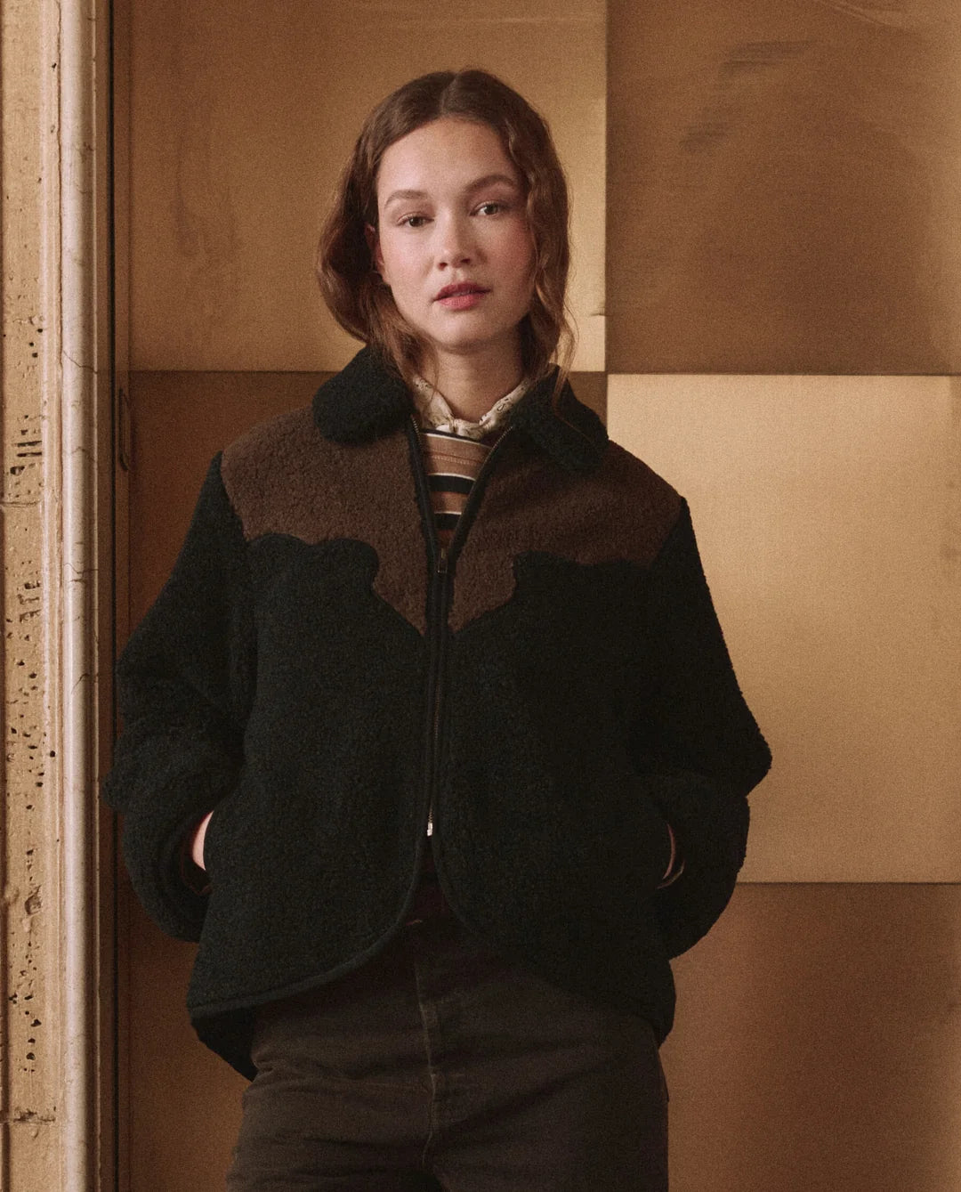 The Reversible Western Yoke Pasture Jacket. Black w/ Brown