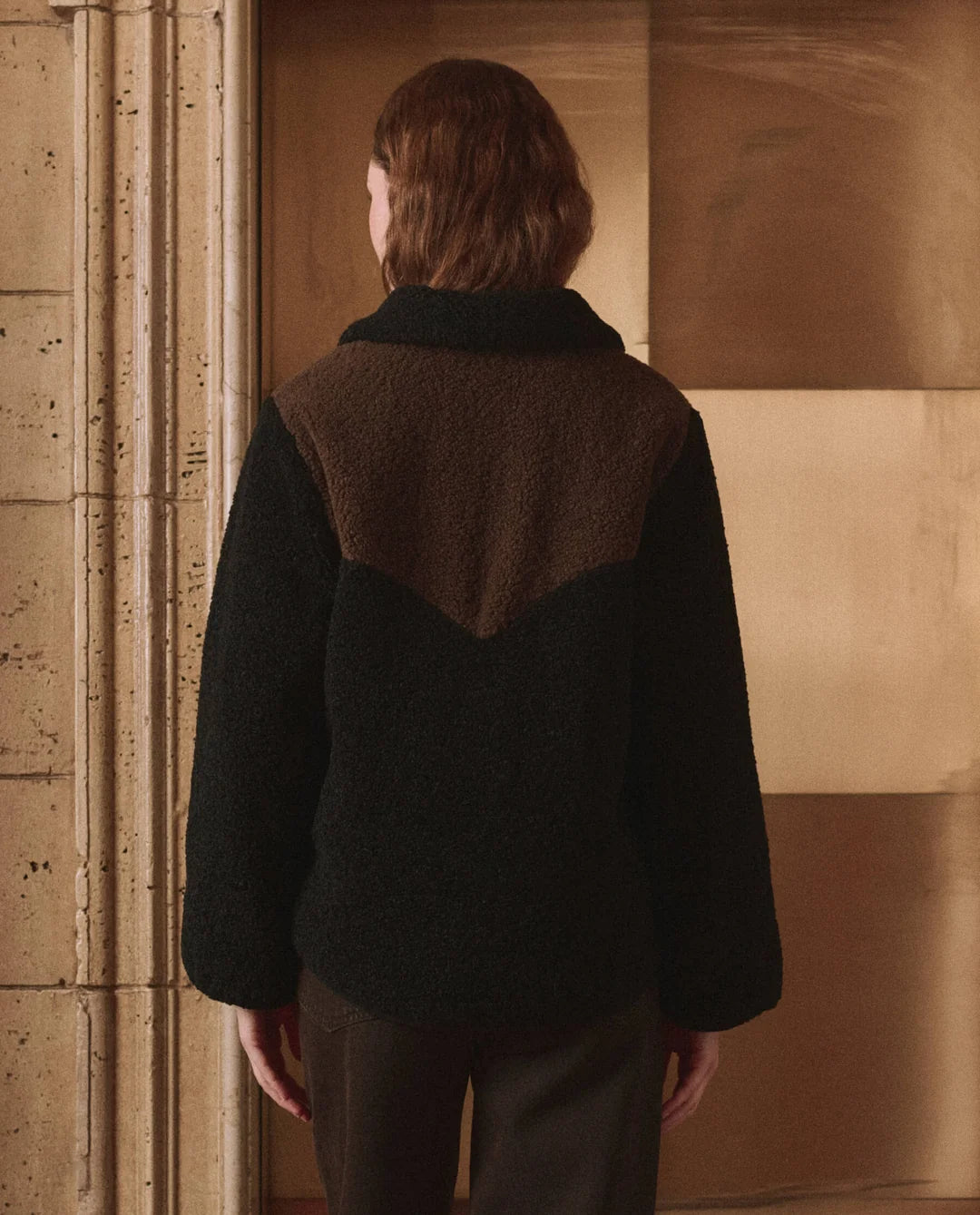 The Reversible Western Yoke Pasture Jacket. Black w/ Brown
