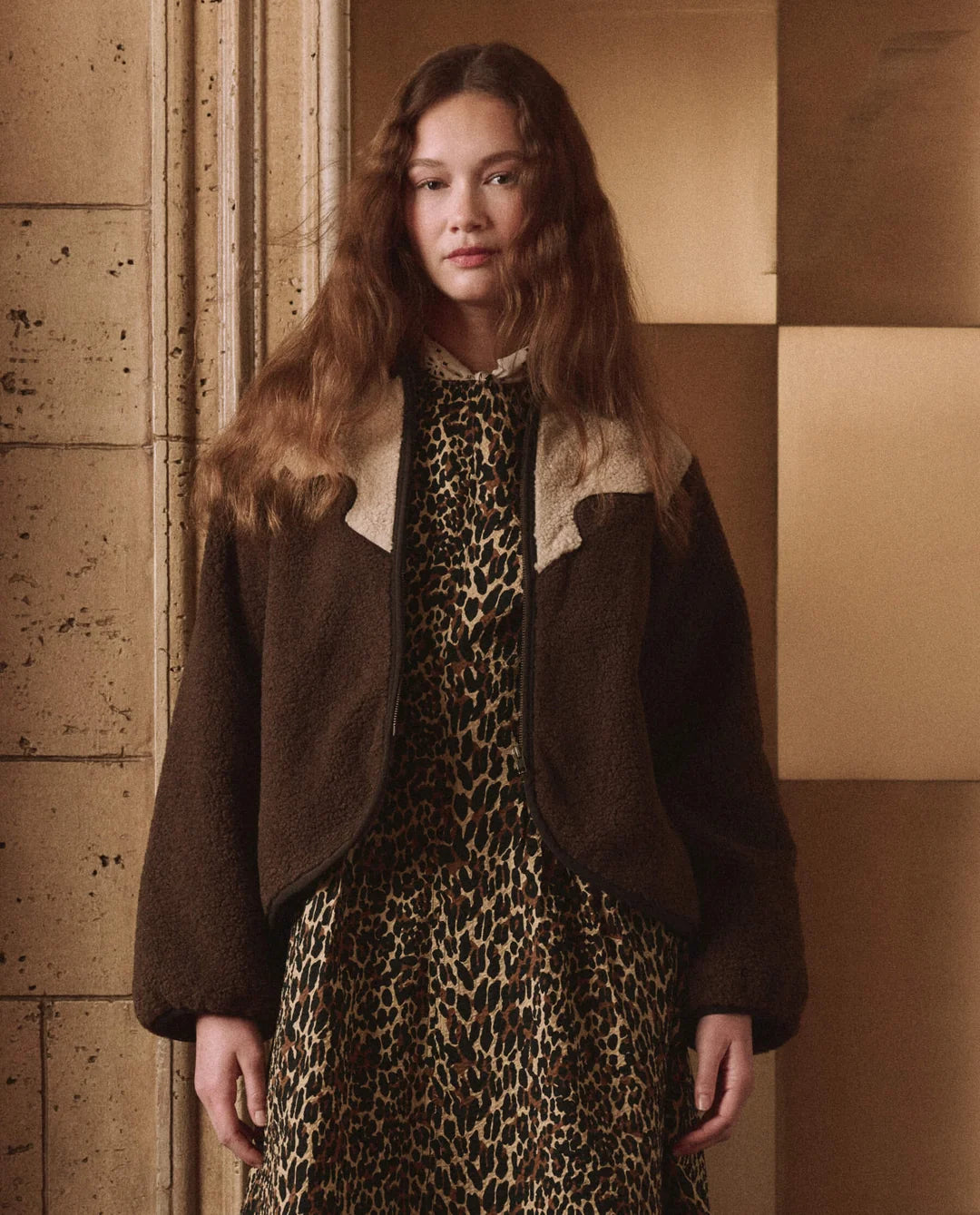 The Reversible Western Yoke Pasture Jacket. Brown w/ Cream