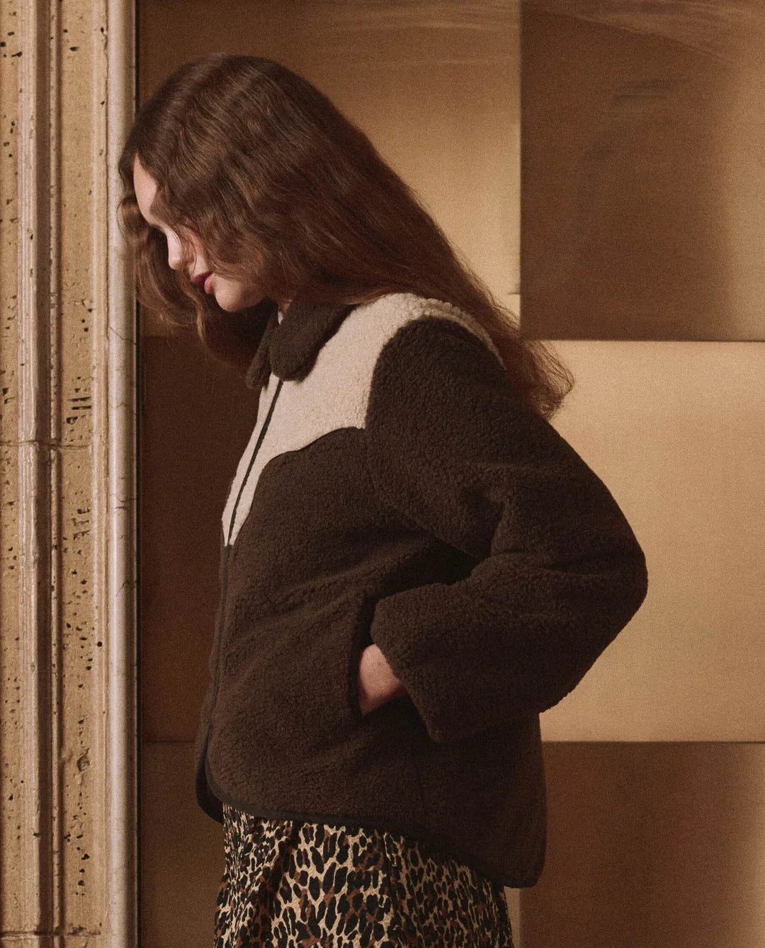 The Reversible Western Yoke Pasture Jacket. Brown w/ Cream