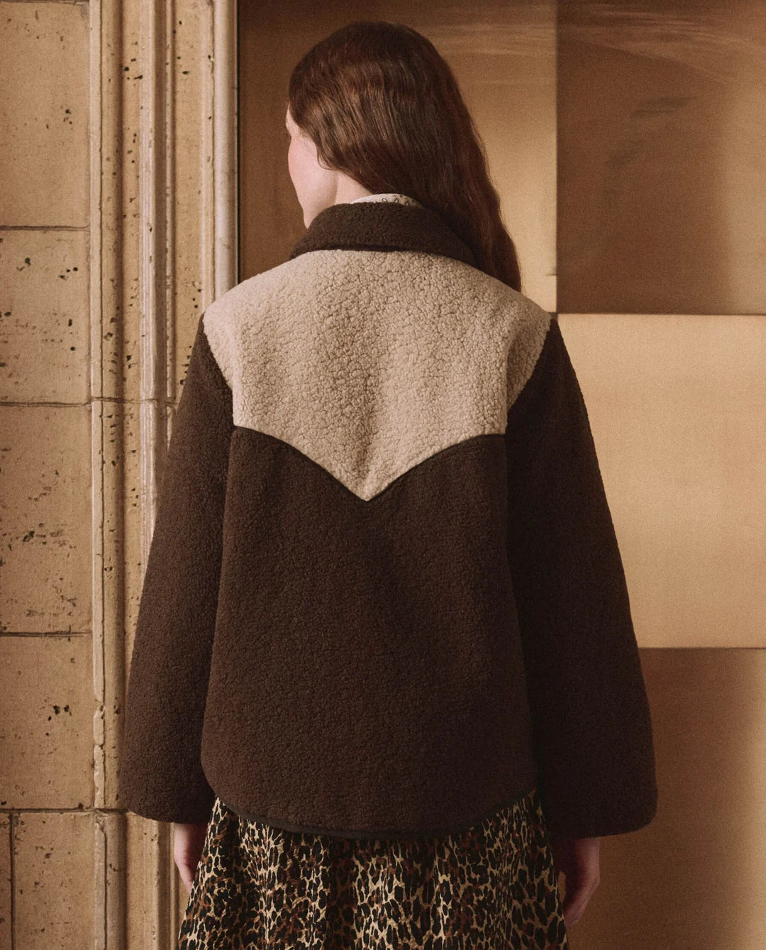 The Reversible Western Yoke Pasture Jacket. Brown w/ Cream