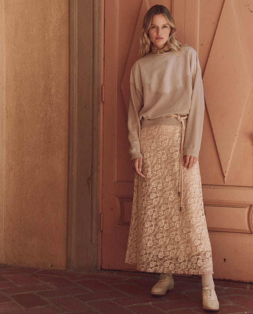 The Western Slouch Sweatshirt. Dusty Pink