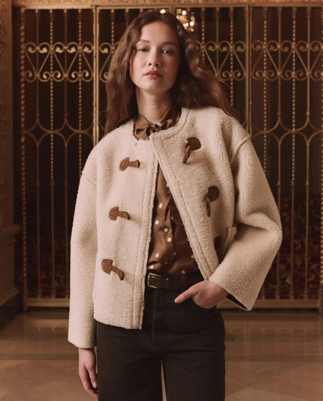 The Woodside Toggle Coat. Cream