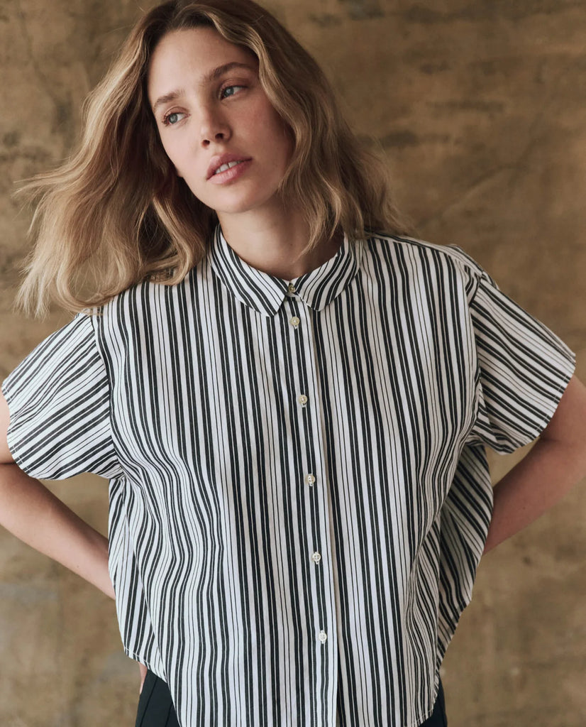 The Valor Top. Parchment Stripe