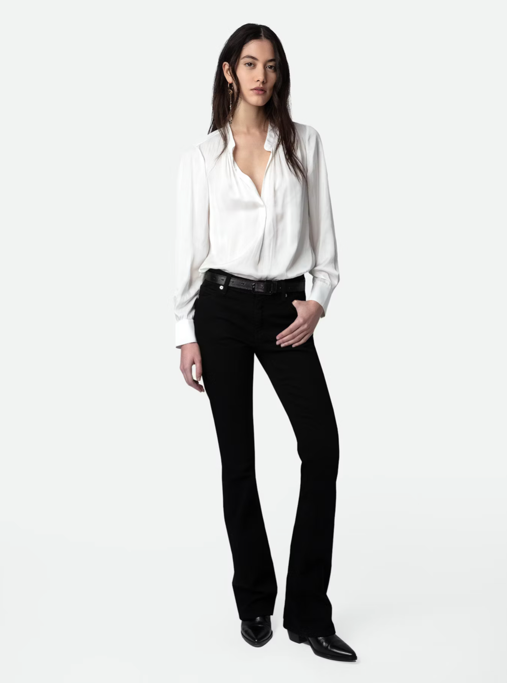 Tink Satin Blouse in Ecru