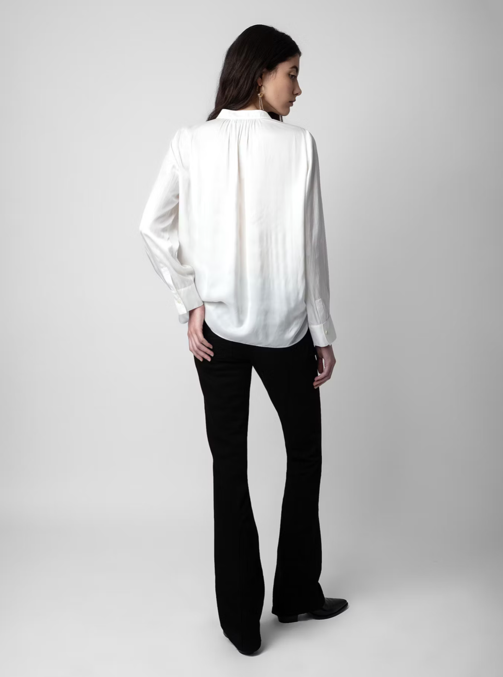 Tink Satin Blouse in Ecru