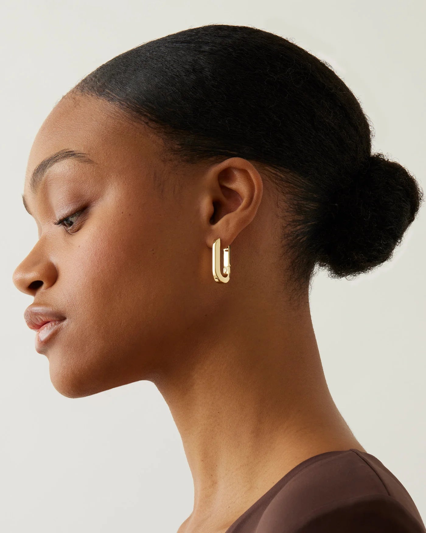 Mega U-Link Earrings in Gold
