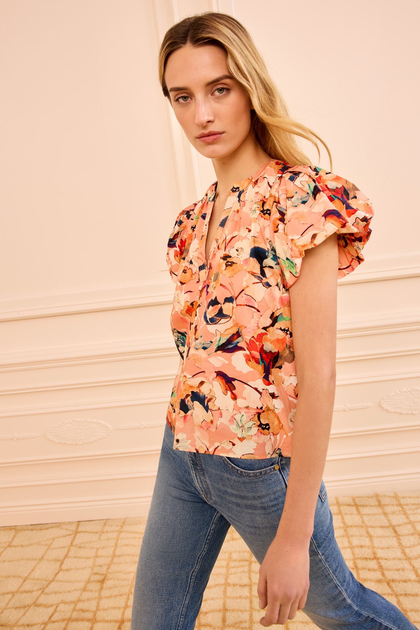 Abril Cotton Top in Camellia
