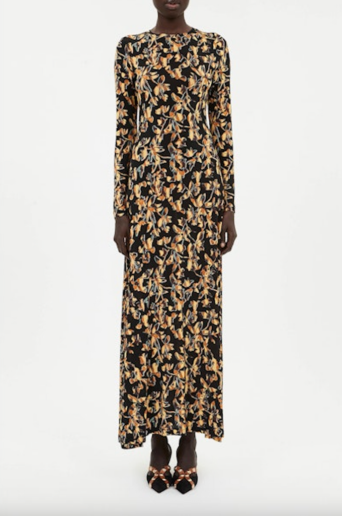 Amari Jersey Long Sleeve Dress in Solaris