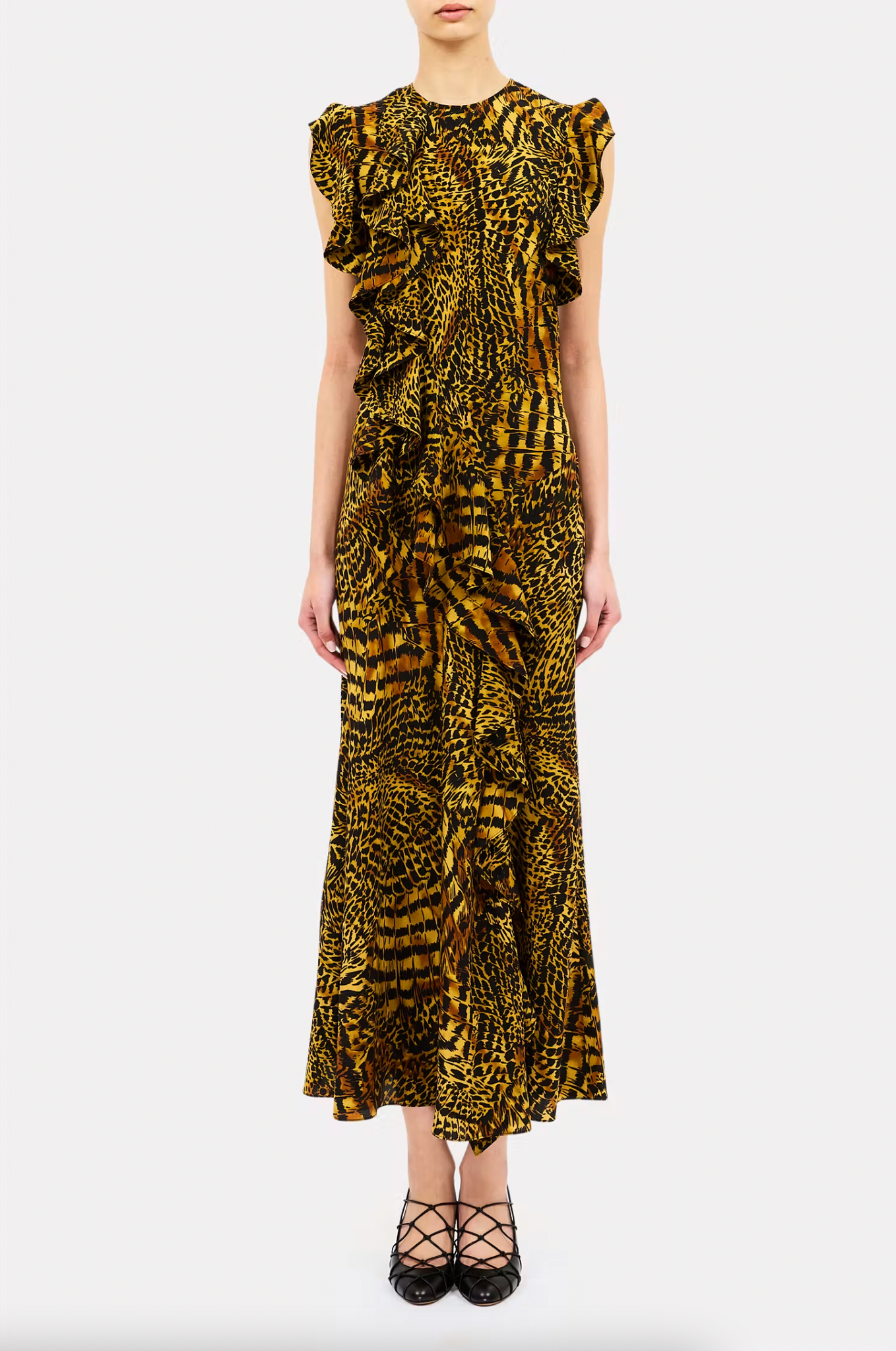 Ameline Sleeveless Silk Dress in Wren