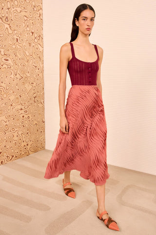 Amiko Midi Skirt in Chestnut