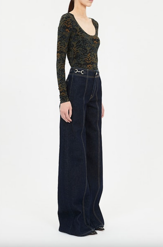 Aris Jersey Long Sleeve U-Neck Top in Desert Jasper