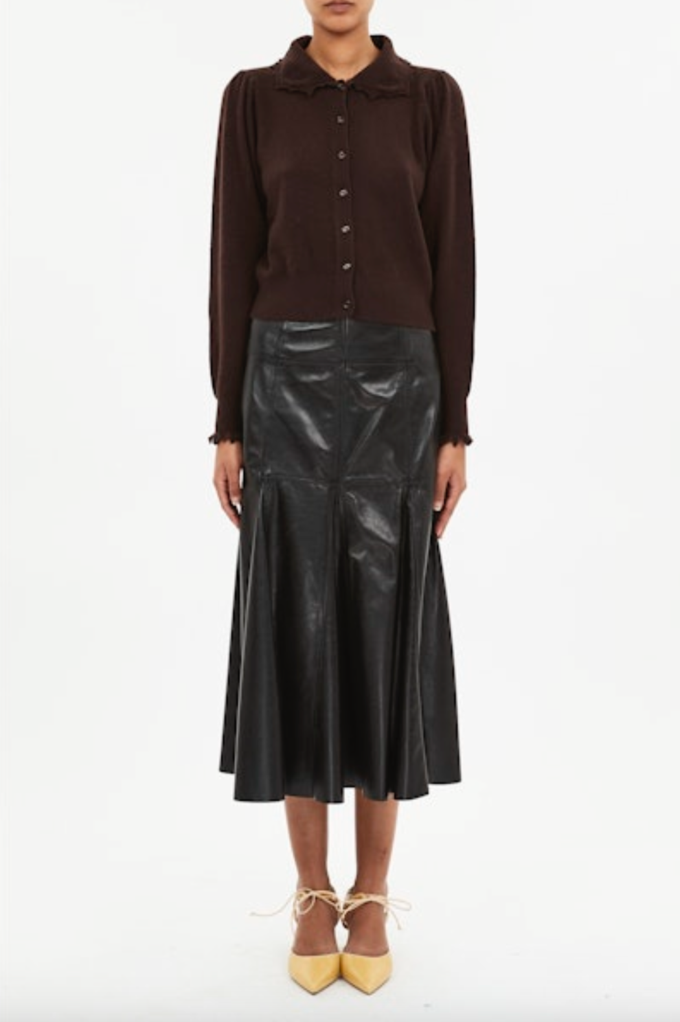 Kalila Collared Cardigan in Wenge