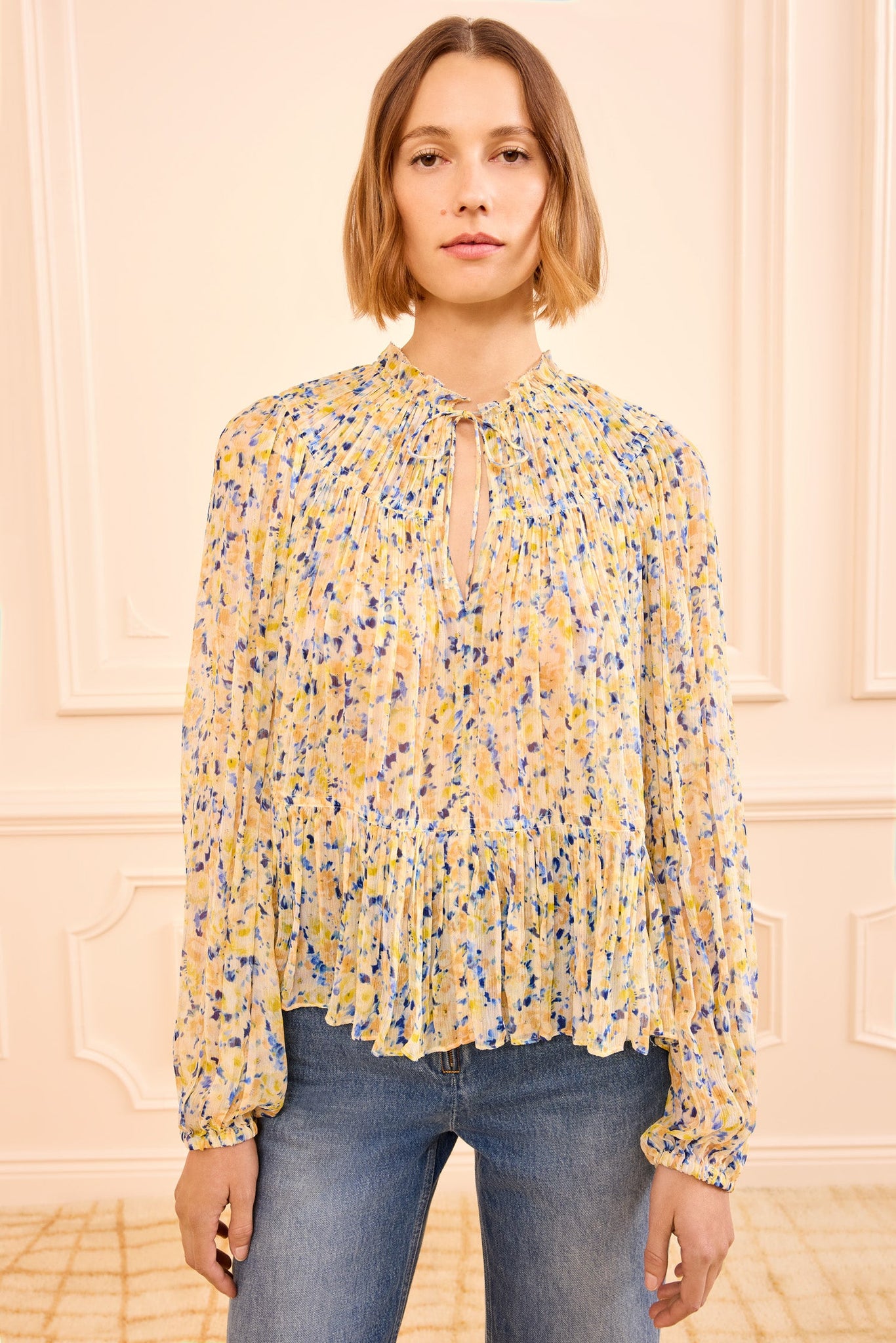 Leandra Silk Blouse in Daffodil