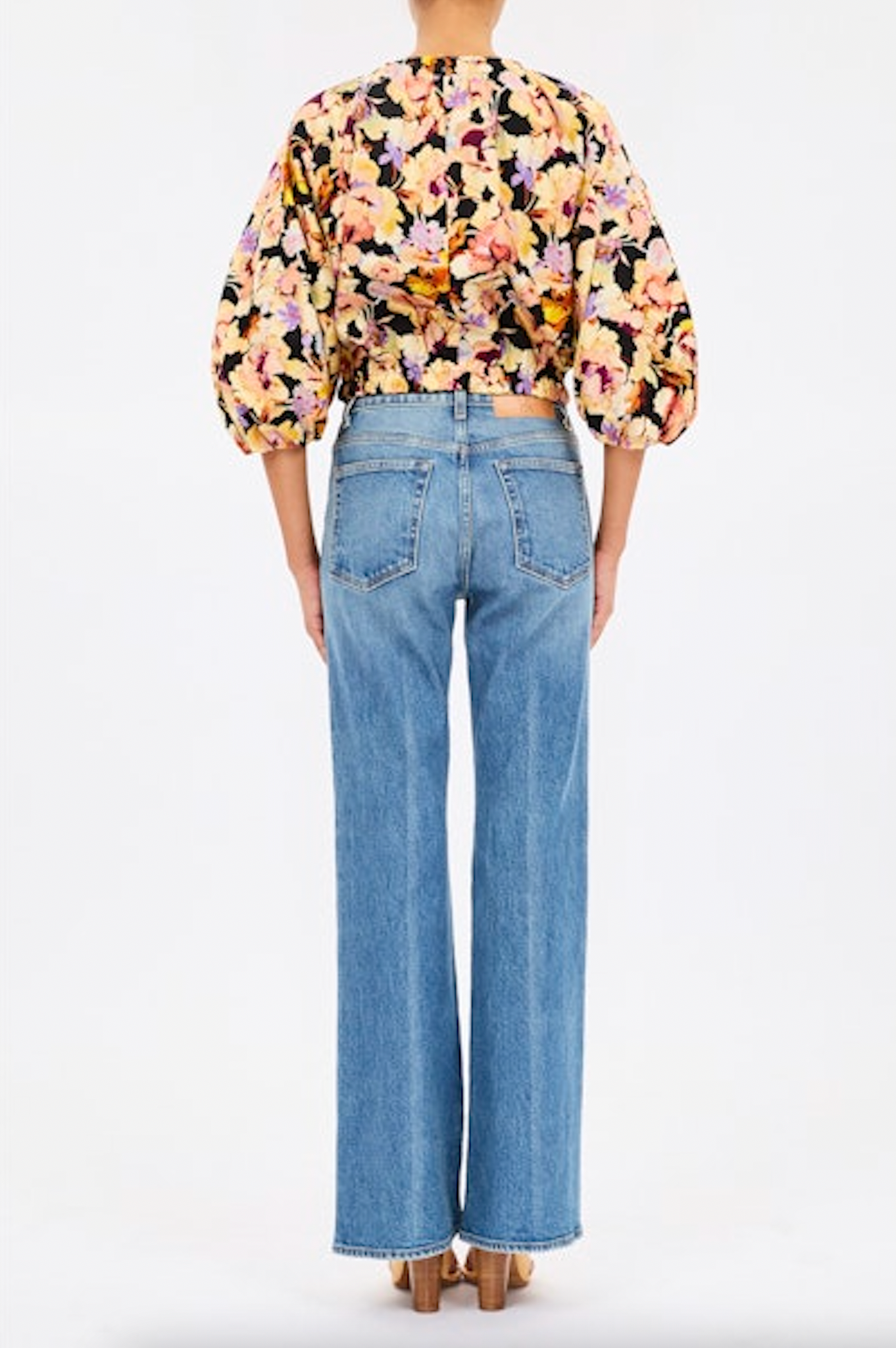 Lucie Bubble Sleeve Top in Night Bloom