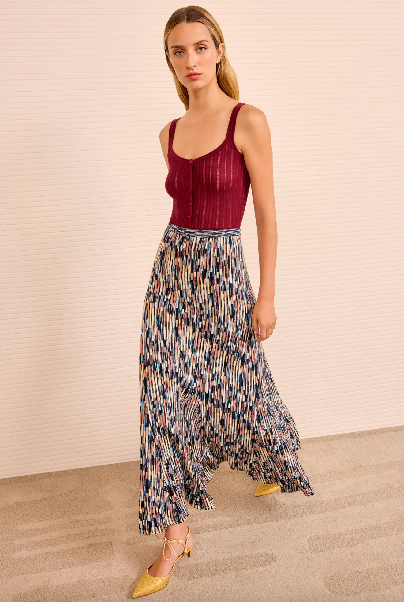 Marceline Multicolor Long Skirt in Oasis