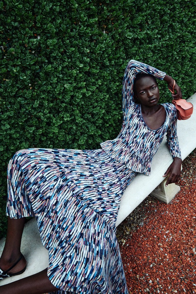 Samira Multicolor Short Sleeve Top in Oasis