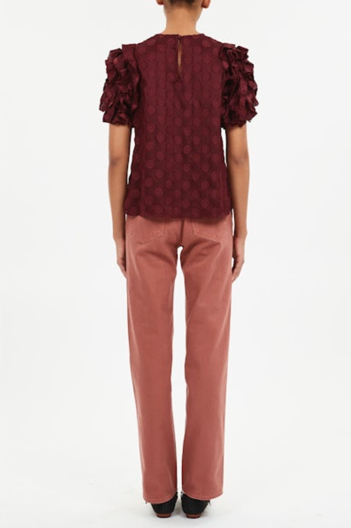 Opal Puff Sleeve Top in Claret