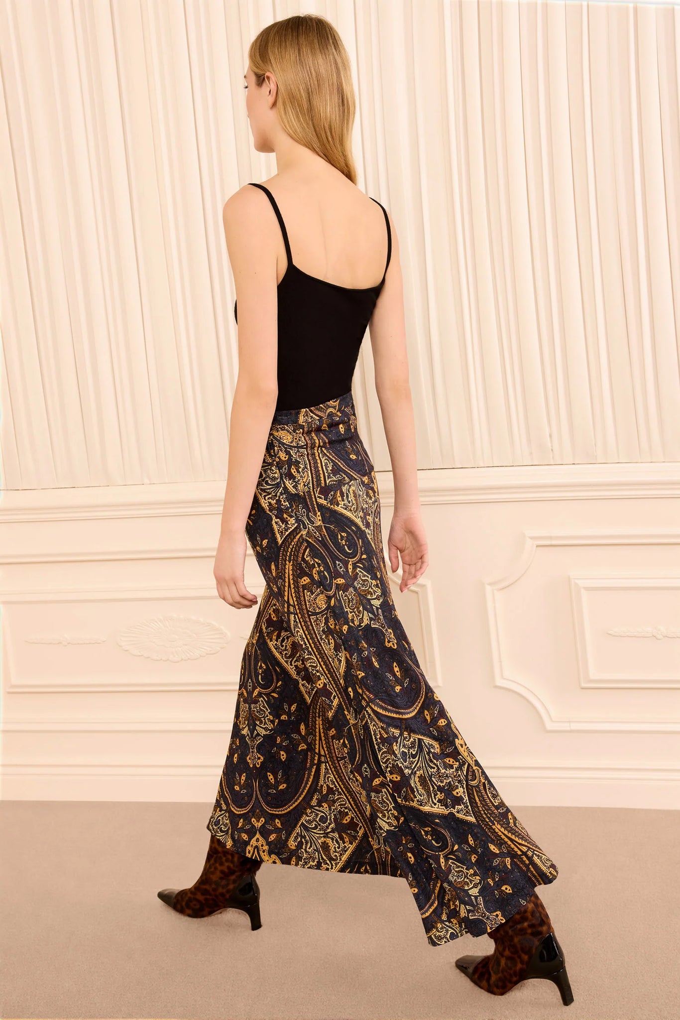 Paola Jersey Skirt in Twilight Paisley