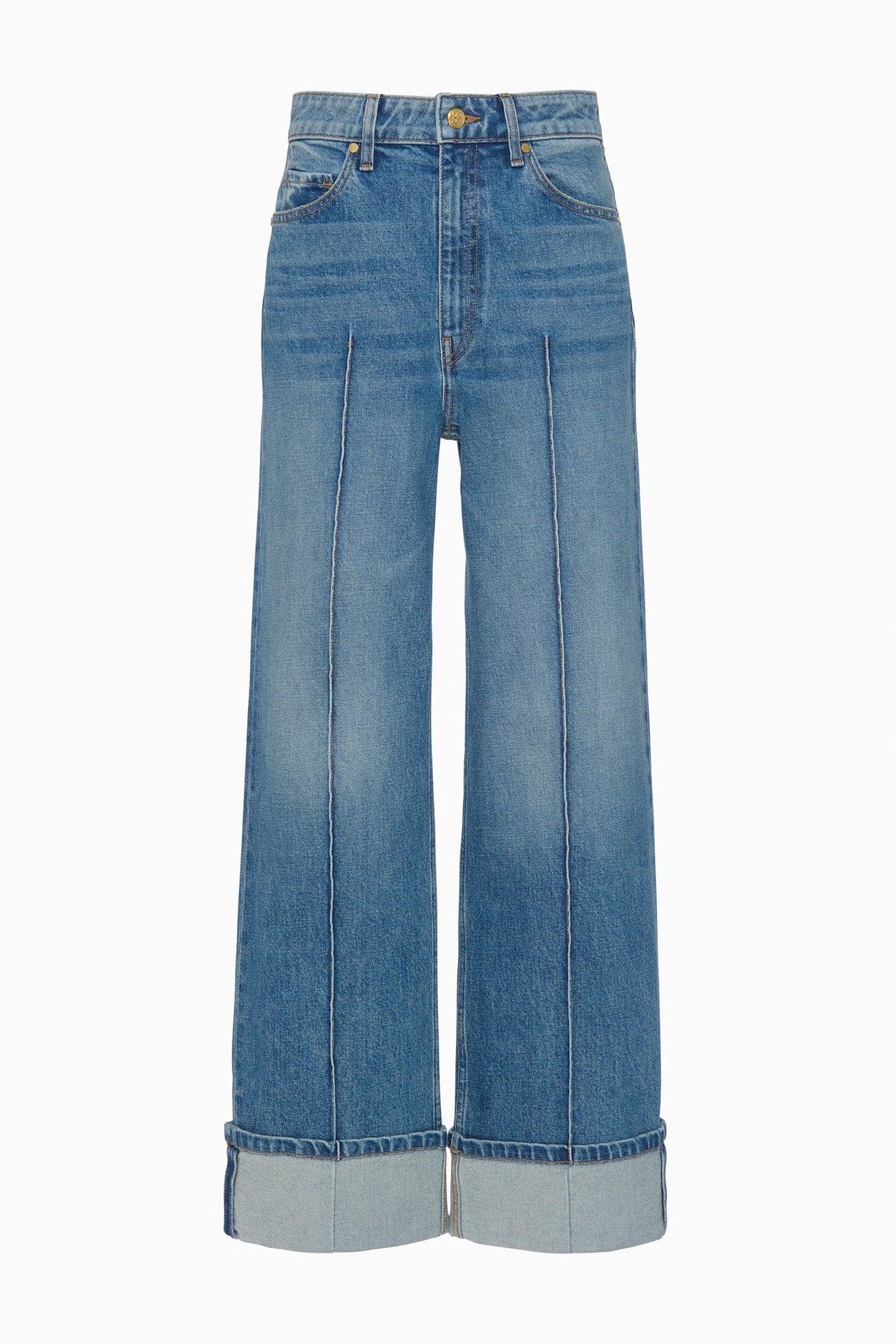 The Genevieve Stretch Pintuck Jean in Danube
