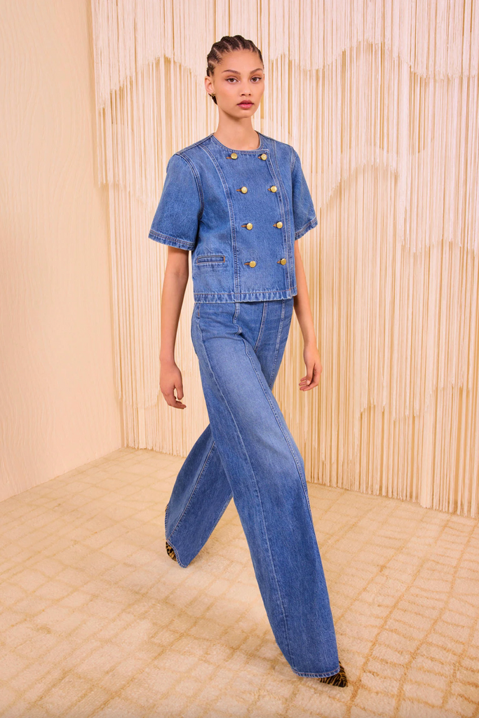 The Serge Short Sleeve Jacket in Danube