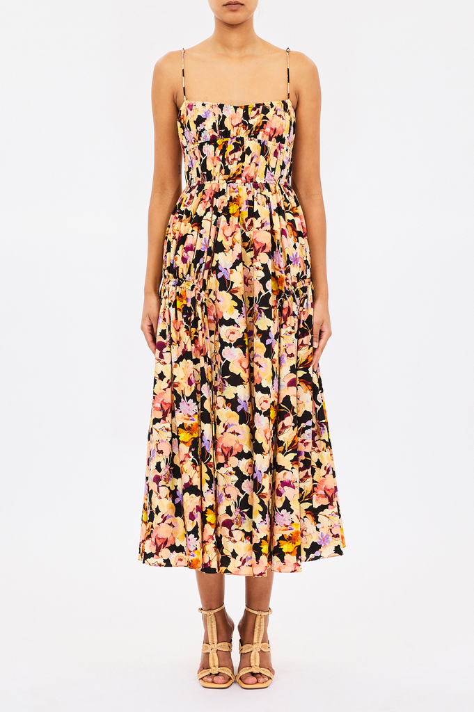 Vidri Cotton Cami Dress in Night Bloom