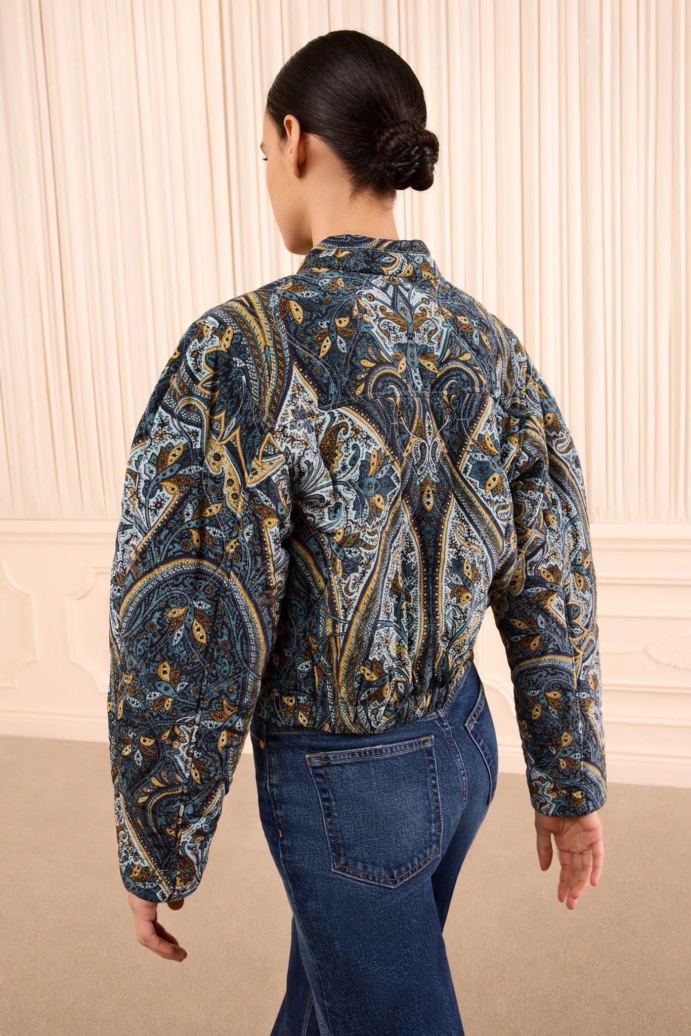 Yara Silk Jacket in Prussian