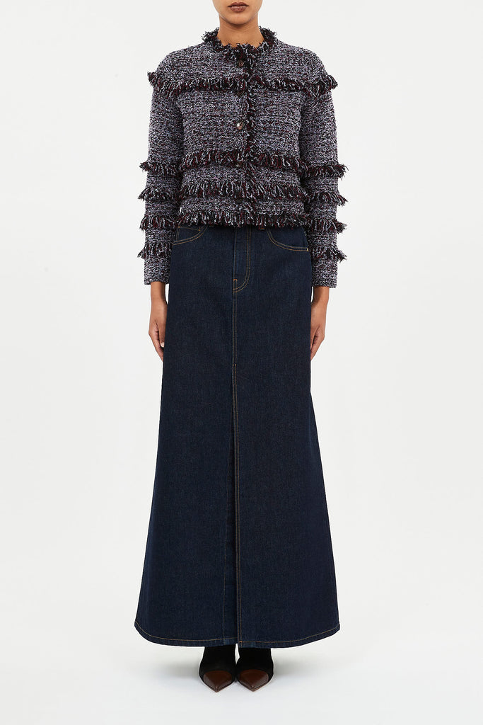 Gita Knit Tweed Jacket in Dewberry