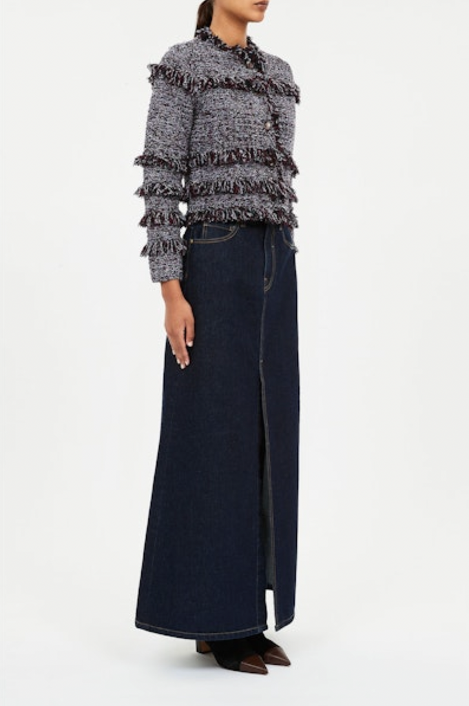 Gita Knit Tweed Jacket in Dewberry
