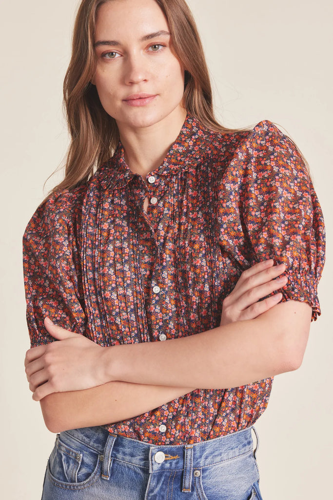 Gemma Blouse in Cardinal Ditsy