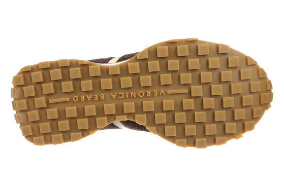 Valentina Sneaker in Chestnut Suede and Espresso Boiled Wool