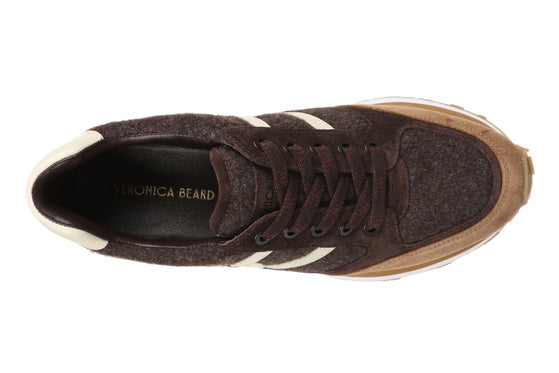 Valentina Sneaker in Chestnut Suede and Espresso Boiled Wool