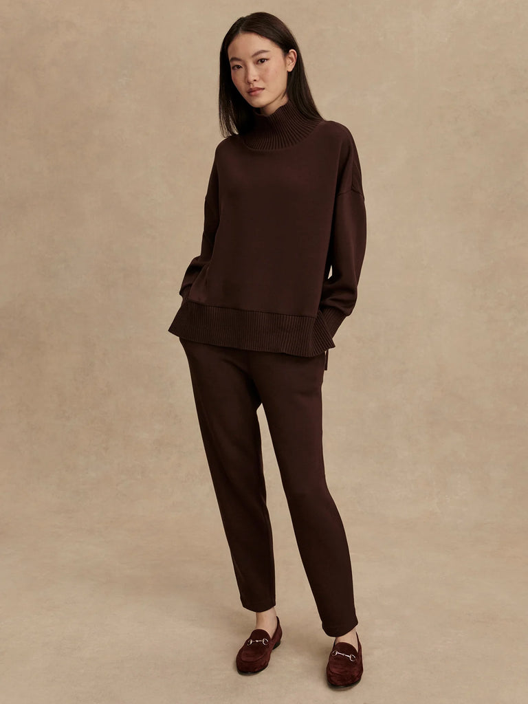 Barker High-Neck Sweatshirt in Coffee Bean
