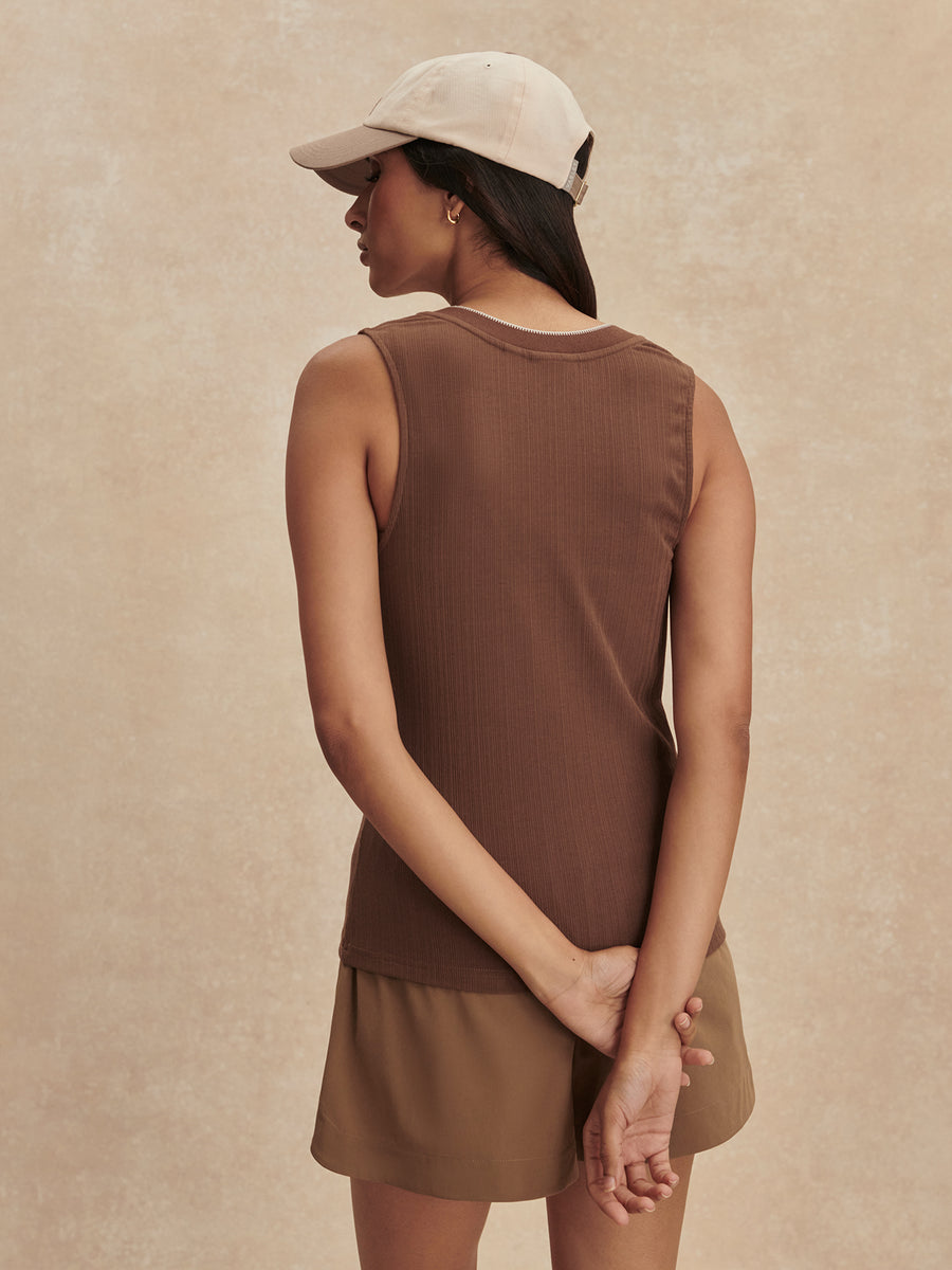 Corby V Neck Tank in Pinecone