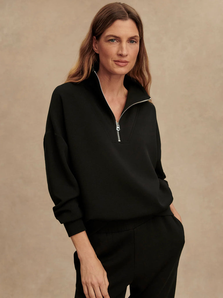 Hawley Half-Zip Sweater in Black